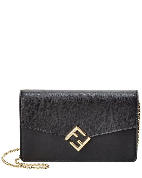 fendi ff diamonds leather wallet on chain|authentic Fendi wallet.